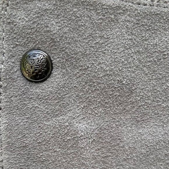 Vince Camuto Alexila‎ Gray Suede Black Over the Knee Boots Wedge Heel Size 10 - Picture 6 of 6